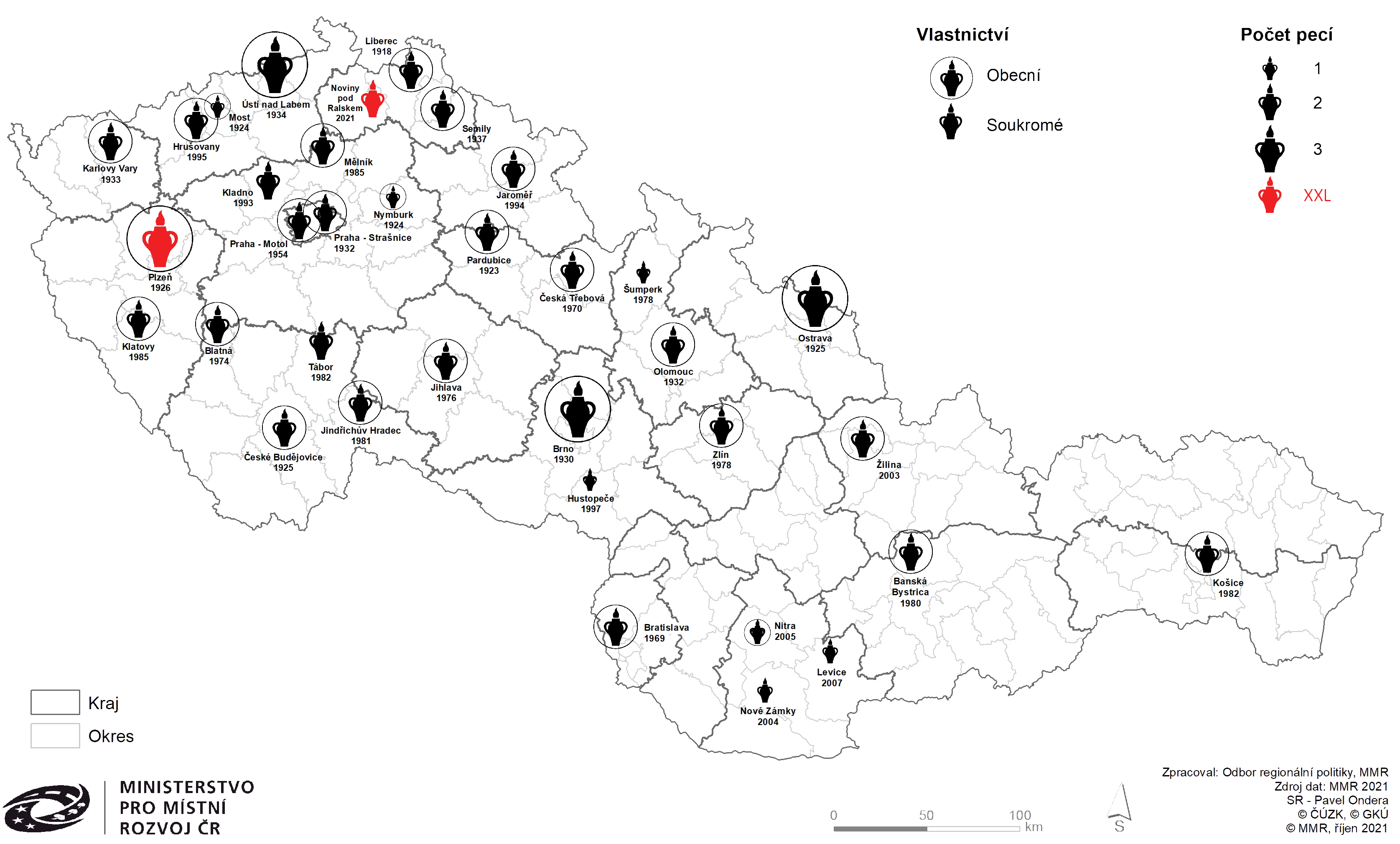 Mapa krematorií